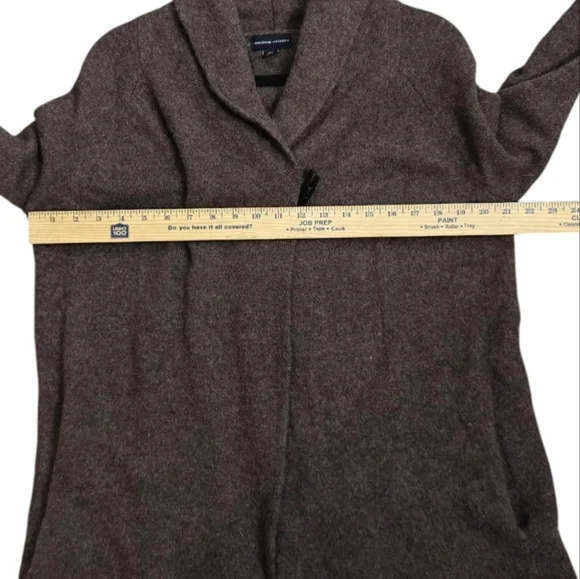 Adrienne Vittadini wool yak hair brown toggle cardigan sweater Size XL - Picture 4 of 7